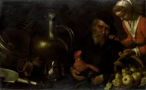 The Poultry Seller by Cornelis Jacobsz Delff Oil Painting