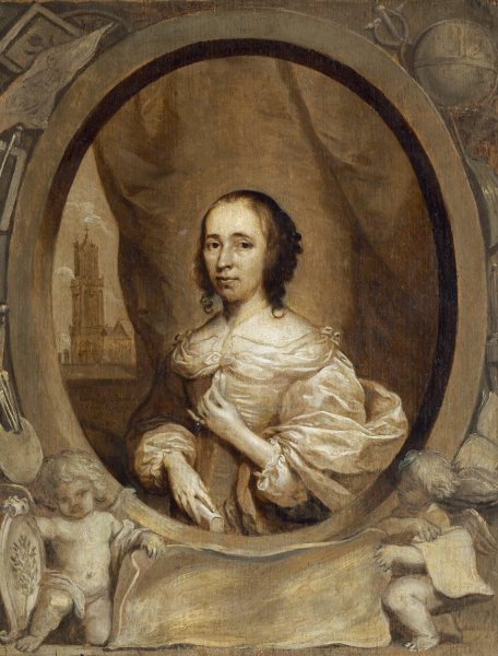 Main Product Photo of Anna Maria van Schurman  Painting by Cornelis Jonson Van Ceulen