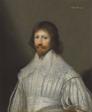 Portrait of a gentleman, traditionally identified as John Digby, 1st Earl of Bristol by Cornelis Jonson Van Ceulen Oil Painting