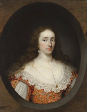 Portrait of a lady, traditionally identified as Mary Chetwynd by Cornelis Jonson Van Ceulen Oil Painting