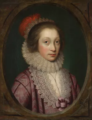 Portrait of a Woman, possibly Elizabeth Boothby Oil painting by Cornelis Jonson Van Ceulen