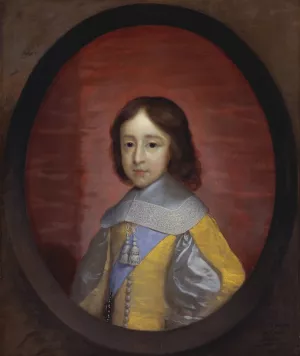 William III, Prince of Orange, as a child by Cornelis Jonson Van Ceulen Oil Painting