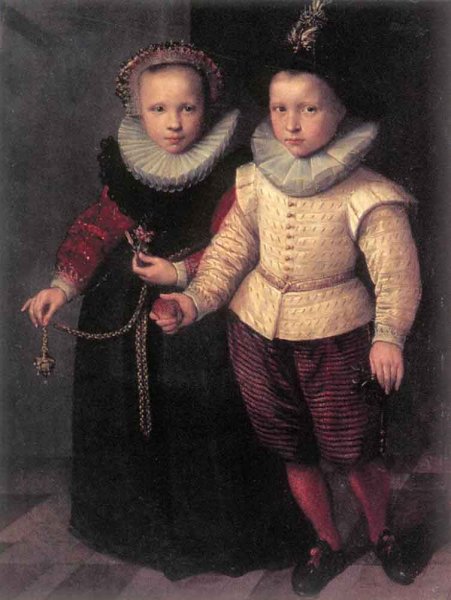 Main Product Photo of Double Portrait of a Brother and Sister Painting by Cornelis Ketel