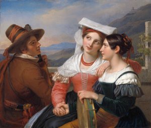 Of One Heart by Cornelis Kruseman Oil Painting