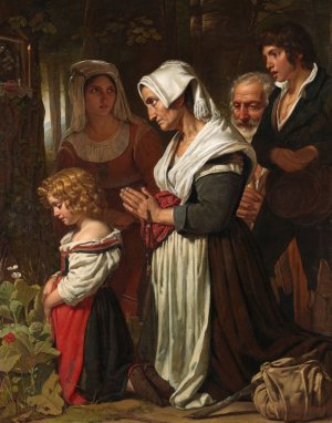 Piety by Cornelis Kruseman Oil Painting