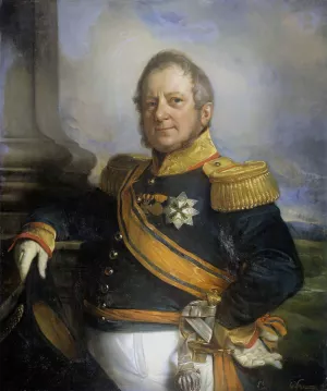 Portrait of Hendrik Merkus, Baron de Kock, Army Commandant and after 1826 Lieutenant Governor-General of the Dutch East Indies by Cornelis Kruseman Oil Painting