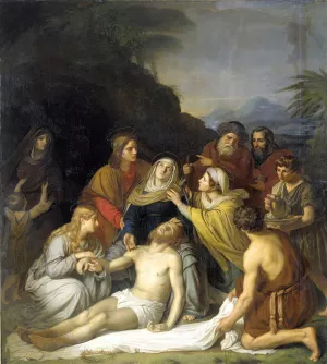 The Entombment by Cornelis Kruseman Oil Painting