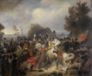 The Prince of Orange changing his Wounded Horse during the Engagement at Boutersem by Cornelis Kruseman Oil Painting