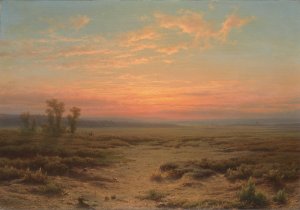 Heide bij avond by Cornelis Lieste Oil Painting