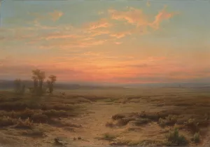 Heide bij avond Oil painting by Cornelis Lieste