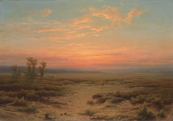 Heide bij avond  by Cornelis Lieste - Hand-Painted Oil Painting Reproduction