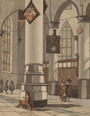 Church Interior by Cornelis Ploos Van Amstel Oil Painting
