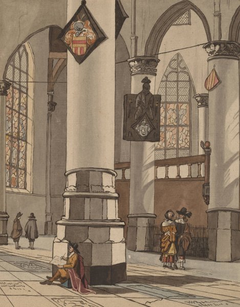 Main Product Photo of Church Interior  Painting by Cornelis Ploos Van Amstel