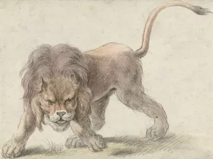 Lion by Cornelis Saftleven Oil Painting