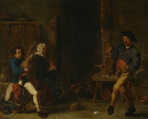 Scene in a tavern by Cornelis Saftleven Oil Painting