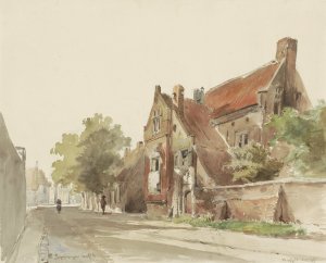 Het oude gasthuis te Hasselt by Cornelis Springer Oil Painting