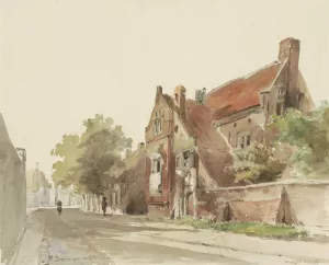Het oude gasthuis te Hasselt by Cornelis Springer Oil Painting