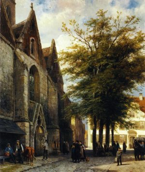 St. Joseph's Church in Hamelen by Cornelis Springer Oil Painting