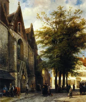 St. Joseph's Church in Hamelen by Cornelis Springer - Oil Painting Reproduction