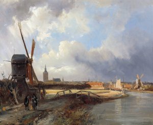 View of The Hague by Cornelis Springer Oil Painting