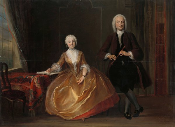 Main Product Photo of A Couple Making Music  Painting by Cornelis Troost