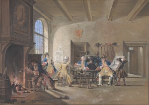 Guardroom Scene by Cornelis Troost Oil Painting