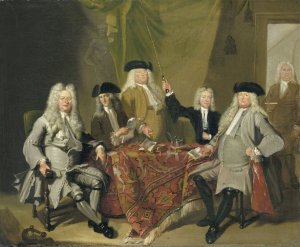 Inspectors of the Collegium Medicum in Amsterdam, 1724 by Cornelis Troost Oil Painting