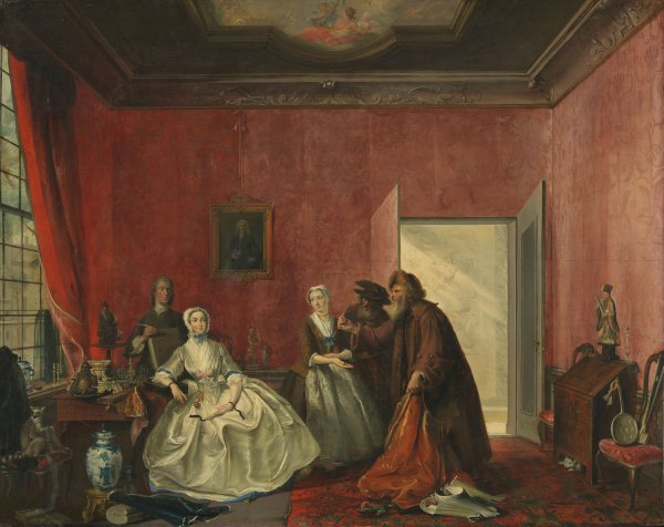 Johanna en de joodse kooplieden  by Cornelis Troost - Hand-Painted Oil Painting Reproduction