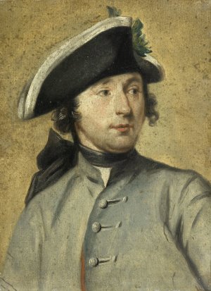 Portrait of Ludolf Backhuysen II, Painter and Dragoon, Grandson of the Marine Painter Ludolf Backhuysen I by Cornelis Troost Oil Painting