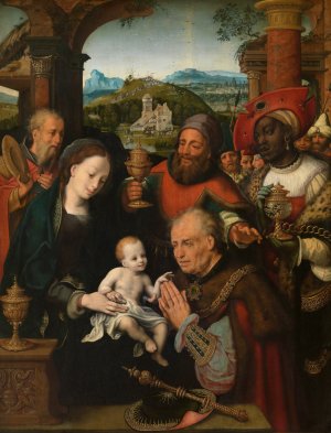 The Adoration of the Magi by Cornelis Van Cleve Oil Painting