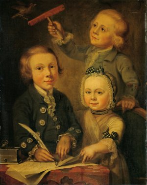 Portrait of the Children of Barend Goudriaan by Cornelis Van Cuylenburgh II Oil Painting