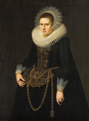 Portrait of a 22-Year-Old Woman by Cornelis Van Der Voort Oil Painting