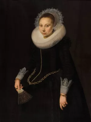 Portrait of Maria Overrijn van Schoterbosch Oil painting by Cornelis Van Der Voort