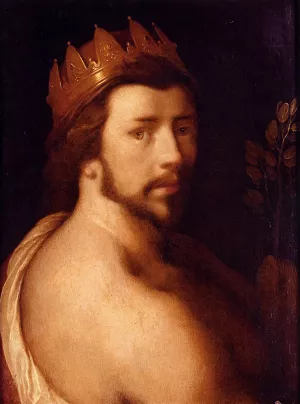 Portrait Of A Man As Apollo, Possibly A Self-Portrait Oil painting by Cornelis Van Haarlem