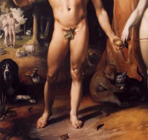The Fall of Man Detail by Cornelis Van Haarlem - Oil Painting Reproduction