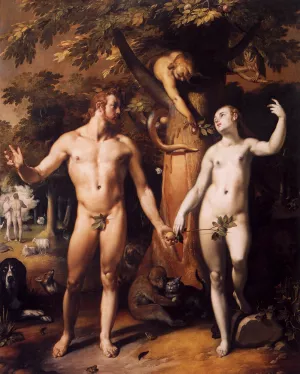 The Fall of Man by Cornelis Van Haarlem - Oil Painting Reproduction