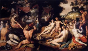 The Wedding of Peleus and Thetis by Cornelis Van Haarlem - Oil Painting Reproduction
