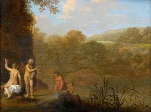 Bathing Girls by Cornelis Van Poelenburch Oil Painting