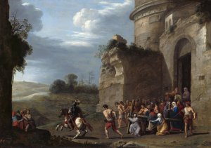 Christ Carrying the Cross by Cornelis Van Poelenburch Oil Painting