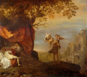 Cimon and Iphigenia by Cornelis Van Poelenburch Oil Painting