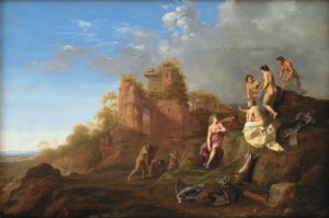 Diana and her Nymphs by Cornelis Van Poelenburch Oil Painting
