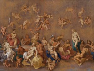 Feast of the gods by Cornelis Van Poelenburch Oil Painting