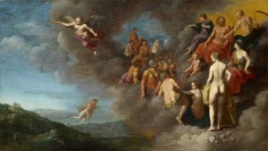 Psyche Is Carried to the Olympus by Mercury by Cornelis Van Poelenburch Oil Painting