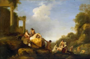 Landscape with Diana and Callisto by Cornelis Van Poelenburgh - Oil Painting Reproduction