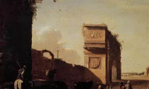 Roman Ruins by Cornelis Van Poelenburgh Oil Painting