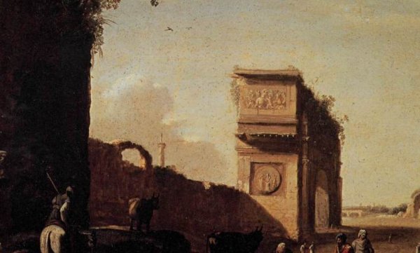 Main Product Photo of Roman Ruins Painting by Cornelis Van Poelenburgh