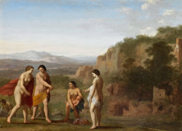 The Finding of Moses  by Cornelis Van Poelenburgh - Hand-Painted Oil Painting Reproduction