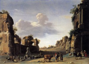 View of the Campo Vaccino by Cornelis Van Poelenburgh Oil Painting