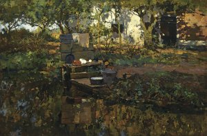 A Farmyard by Cornelis Vreedenburgh Oil Painting
