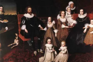 Sir Thomas Lucy and His Family by Cornelius Janssens Ceulen Oil Painting